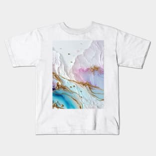 Pastel Alcohol Ink Watercolor Abstract Background Kids T-Shirt